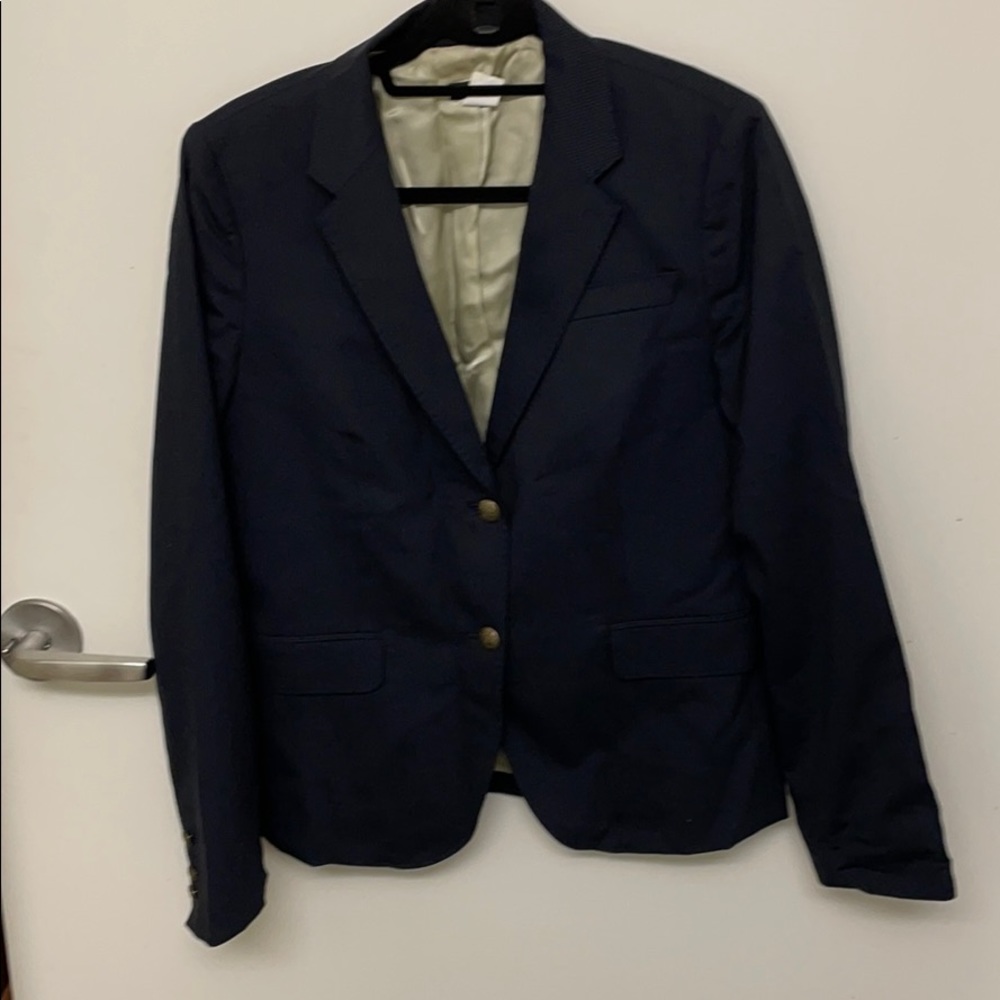 Jcrew preppy dark navy striped blazer